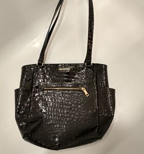 Jaclyn Smith Black Patent Leather Purse